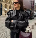 Veste en cuir mat