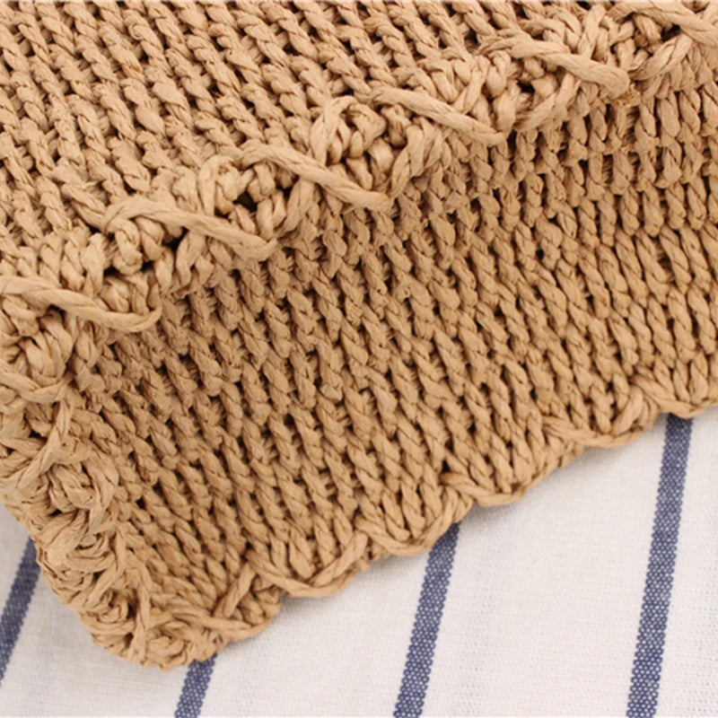 Summer Straw Beach Bag Handmade Handbag Women Shoulder Bags Rattan Beach Bags Bohemian Woven Crossbody Basket Tote sac