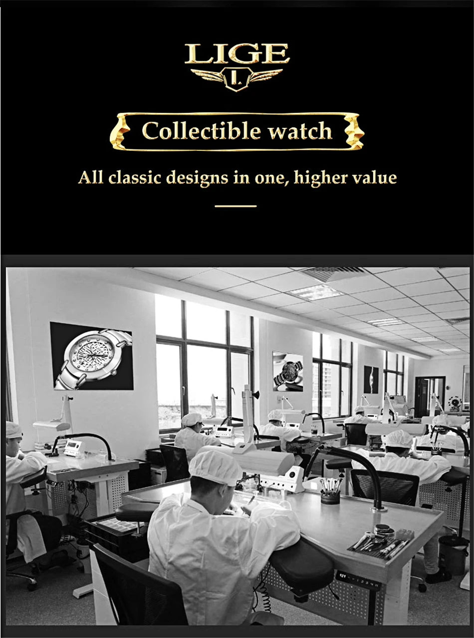 LIGE Luxury Men Quartz Digital Watch Creative Sport Watches Male Waterproof Wristwatch Montre Homme Clock Relogios Masculino+box