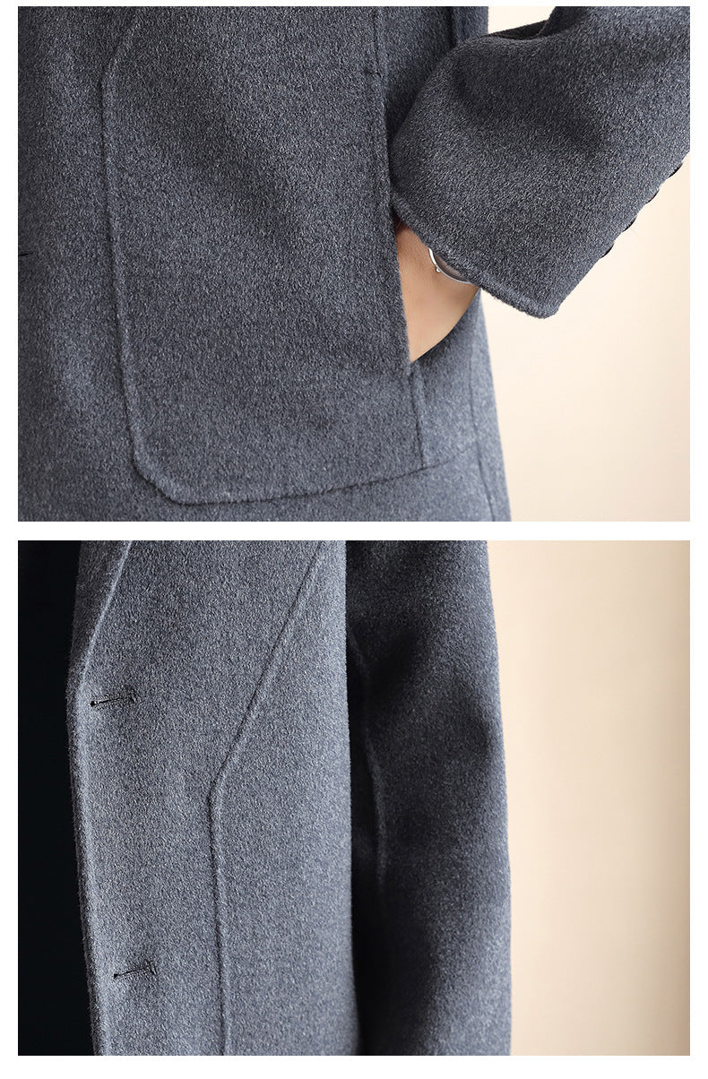 Men's Double-Sided Wool Mid-Length Cashmere Wool Coat Men's Autumn and Winter High-End Down Liner Wool Coat
