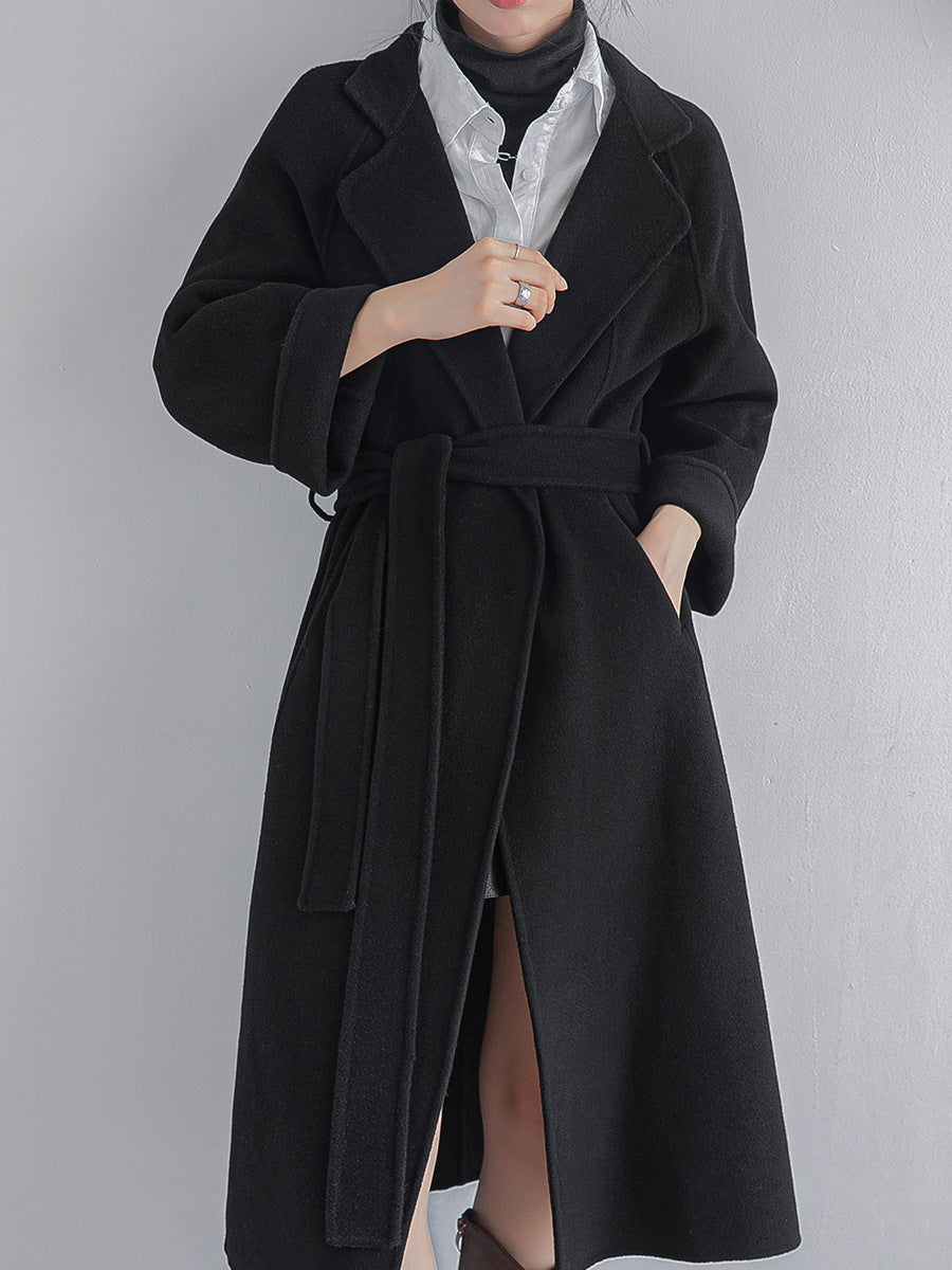 "Anniversary Edition" Double-Sided Cashmere Coat for Women, Long Style, 2025 Autumn/Winter New High-End Loose Woolen Overcoat