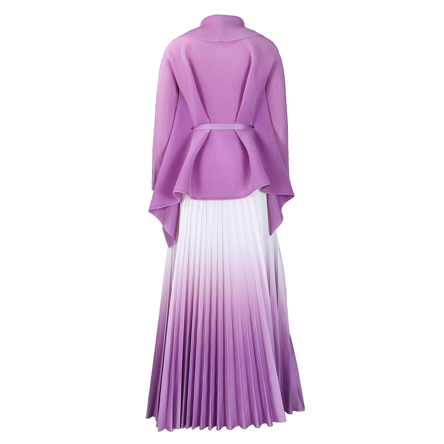 C8610 African Plus Size Women's Spring New Fashion Strap Batwing Top Gradient Color-changing Skirt Two-piece Set