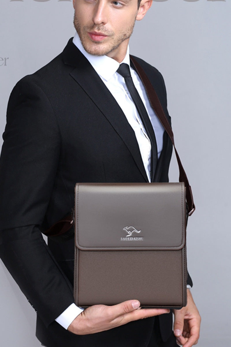 Shoulder Bag Men's Bag 2025 Large Capacity Flip-Top Briefcase Men's Business Crossbody Bag Casual Backpack