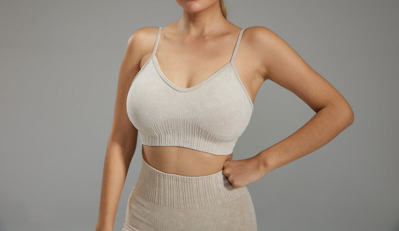 Breathable Sports Bra Yoga Running Underwear Women's Shockproof Fitness Bra Naked with Chest Pad Breathable Vest suit