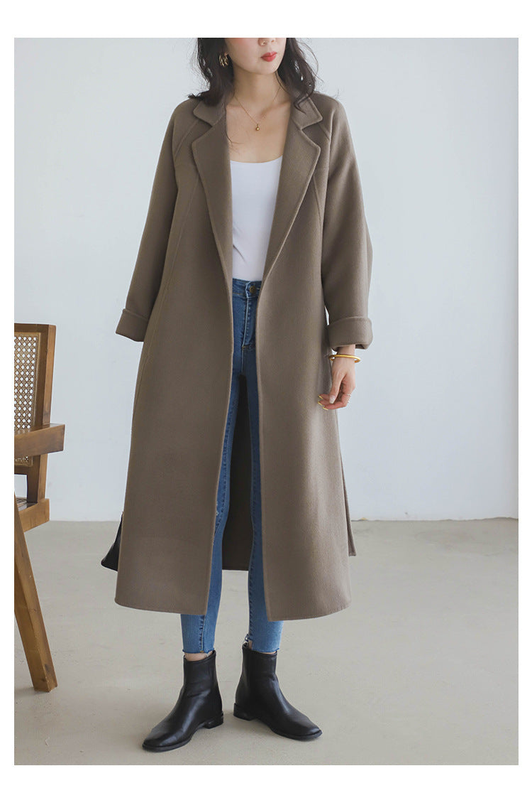 "Anniversary Edition" Double-Sided Cashmere Coat for Women, Long Style, 2025 Autumn/Winter New High-End Loose Woolen Overcoat