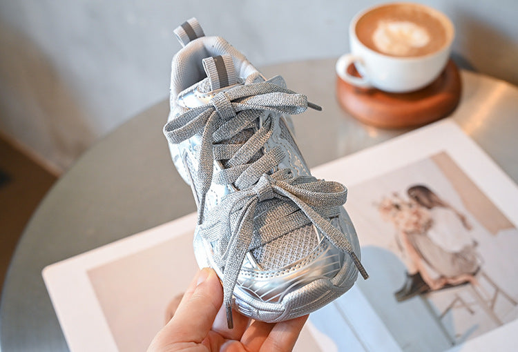 Children's Sports Shoes 2025 Spring and Autumn New Boys' Casual Dad Shoes Girls' Soft Sole Lightweight Running Shoes