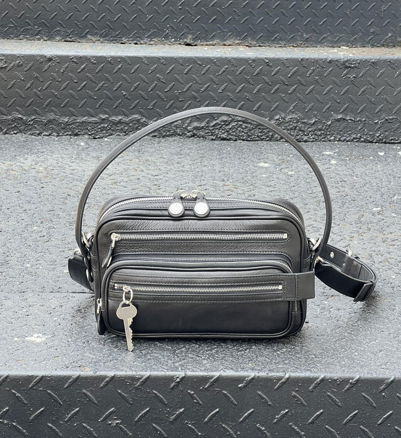2025 New Leather Multi-compartment Zipper Handbag Key Pendant Underarm Bearer Bag Fashionable Shoulder Crossbody Bag
