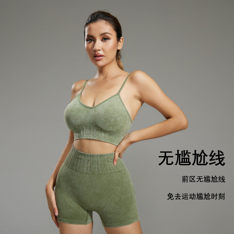 Breathable Sports Bra Yoga Running Underwear Women's Shockproof Fitness Bra Naked with Chest Pad Breathable Vest suit