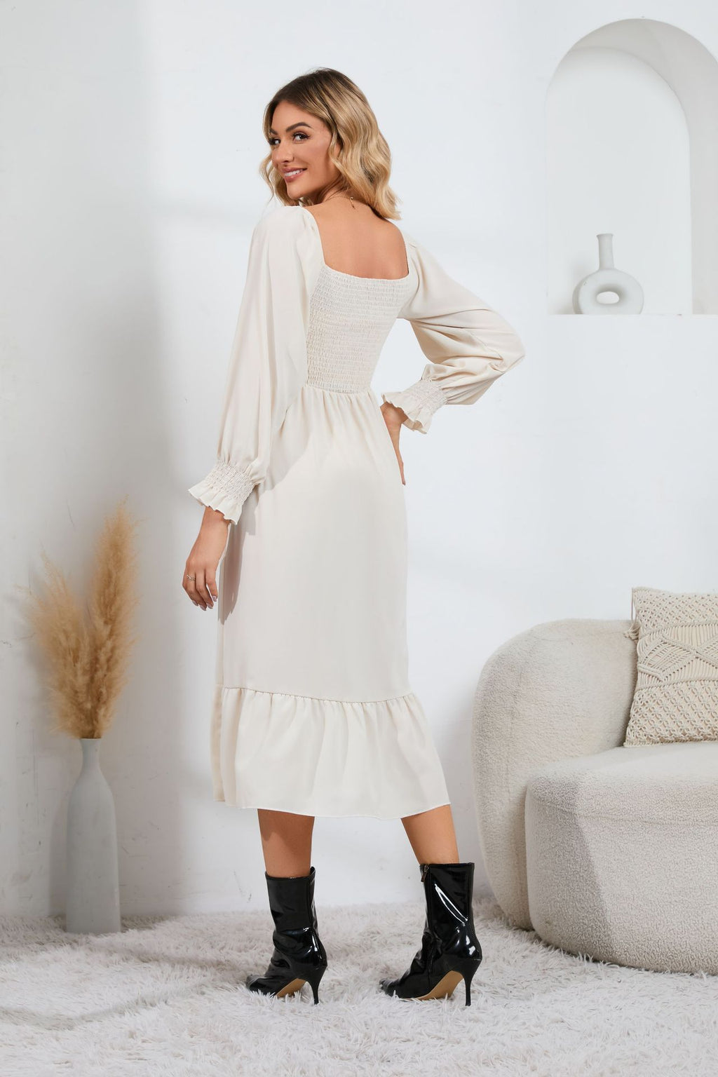 Swintager 2026 Spring New Maternity Chiffon Dress Small Floral Dress Amazon Long-Sleeved Dress