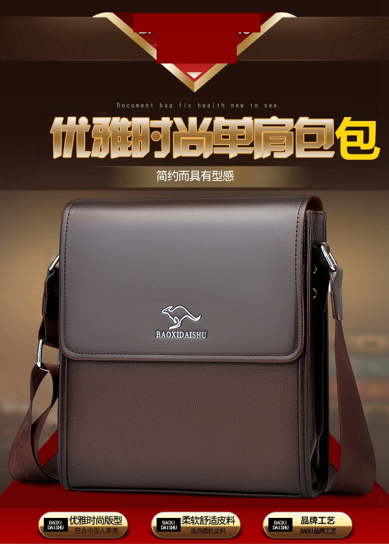 Shoulder Bag Men's Bag 2025 Large Capacity Flip-Top Briefcase Men's Business Crossbody Bag Casual Backpack