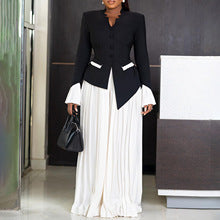 C8610 African plus size Women's Spring New Fashion Strap Bat Sleeve Top Gradient Color-changing Skirt Two-piece Set