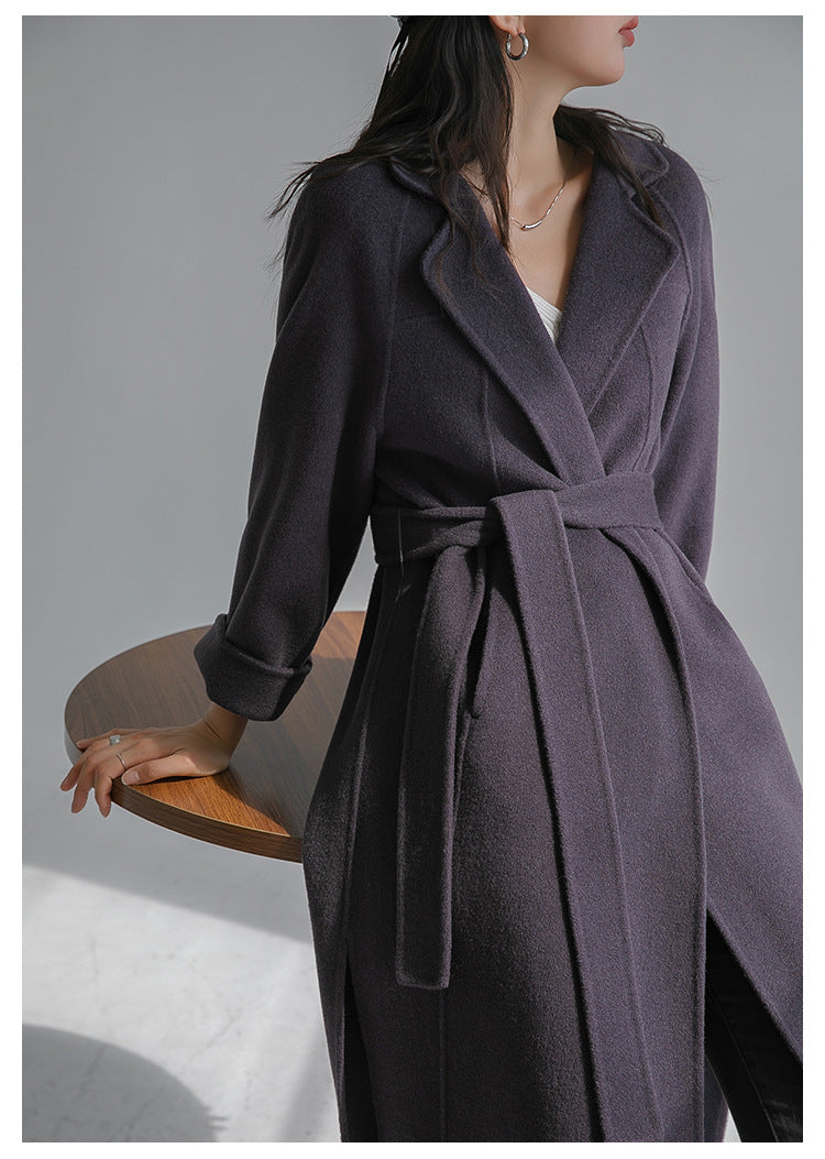 "Anniversary Edition" Double-Sided Cashmere Coat for Women, Long Style, 2025 Autumn/Winter New High-End Loose Woolen Overcoat