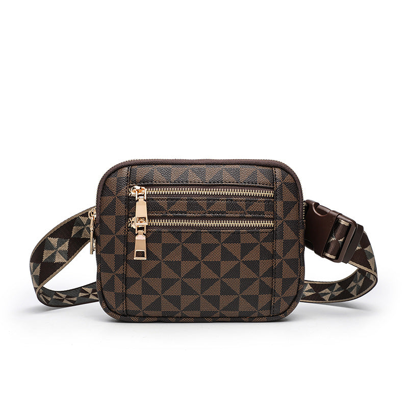 Waist Bag for Men and Women, New Trendy Fashion Versatile Crossbody Chest Bag with Double Zipper Casual Bag, Guangzhou Cross-Border Wholesale