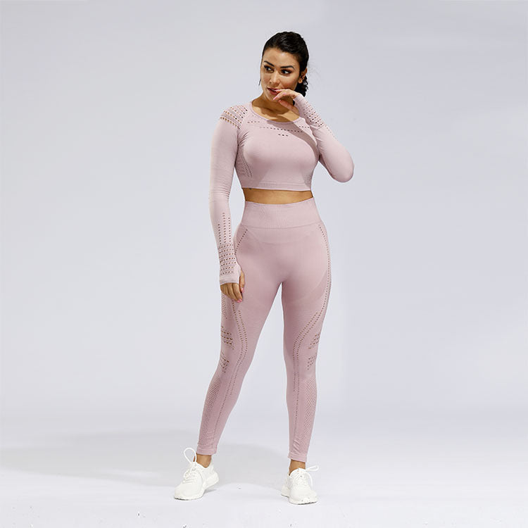 Sport Set Tracksuit Women Fitness Gym Clothing Seamless Yoga Suit Long Sleeve Running Tights Leggings Workout Outfit Sportwear