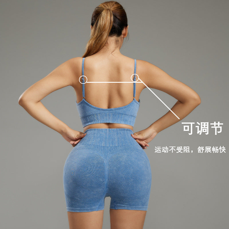 Breathable Sports Bra Yoga Running Underwear Women's Shockproof Fitness Bra Naked with Chest Pad Breathable Vest Suit