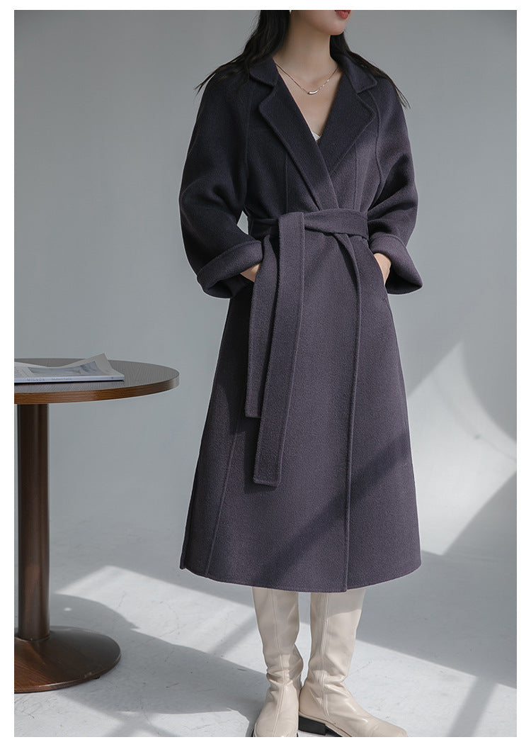 "Anniversary Edition" Double-Sided Cashmere Coat for Women, Long Style, 2025 Autumn/Winter New High-End Loose Woolen Overcoat