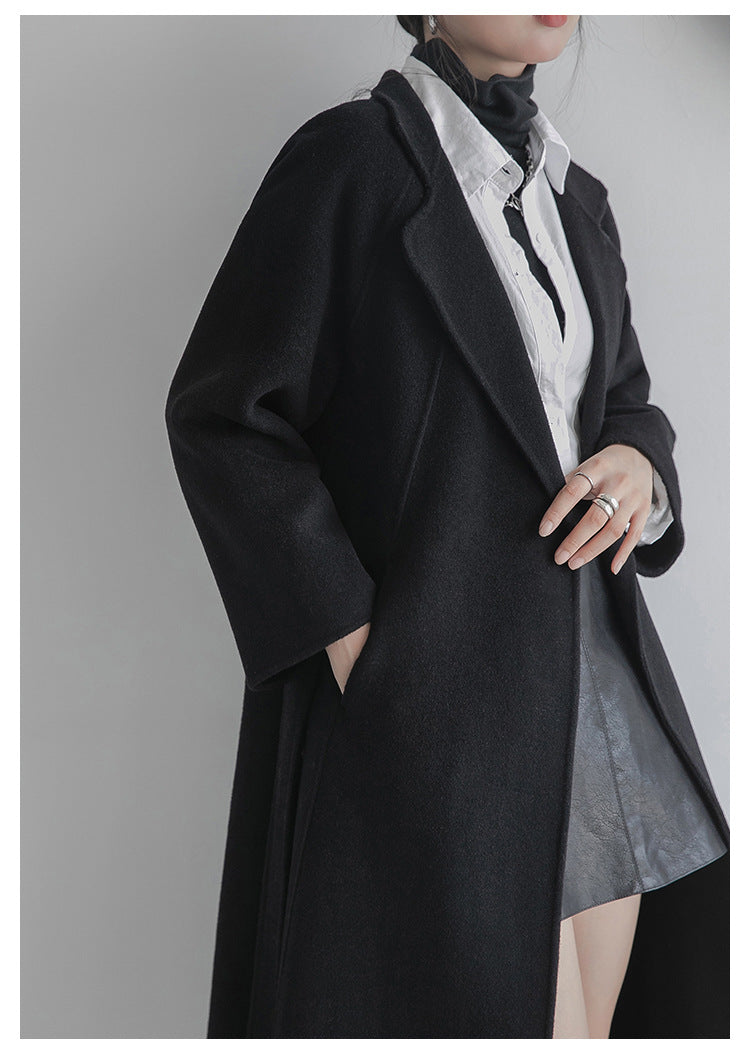 "Anniversary Edition" Double-Sided Cashmere Coat for Women, Long Style, 2025 Autumn/Winter New High-End Loose Woolen Overcoat