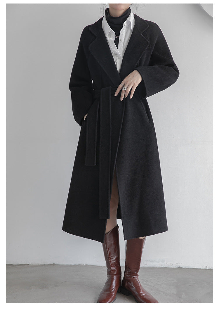 "Anniversary Edition" Double-Sided Cashmere Coat for Women, Long Style, 2025 Autumn/Winter New High-End Loose Woolen Overcoat