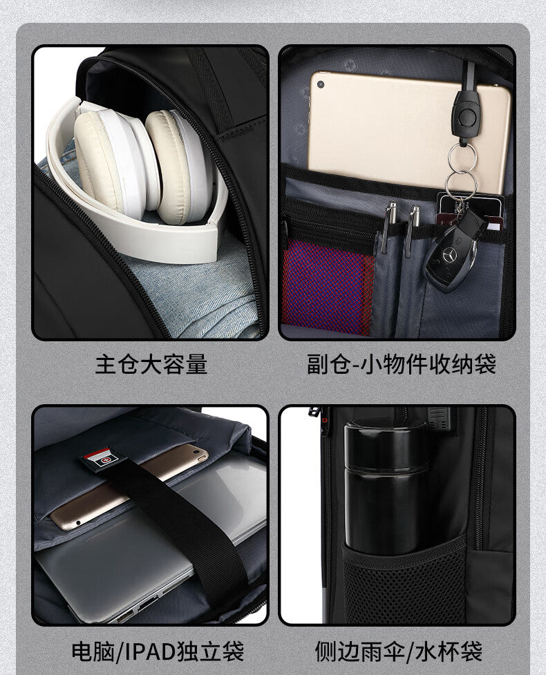 Swiss Sergeant Knife Backpack Men's Business Travel Backpack Large Capacity Travel Laptop Bag 17.3 Inch