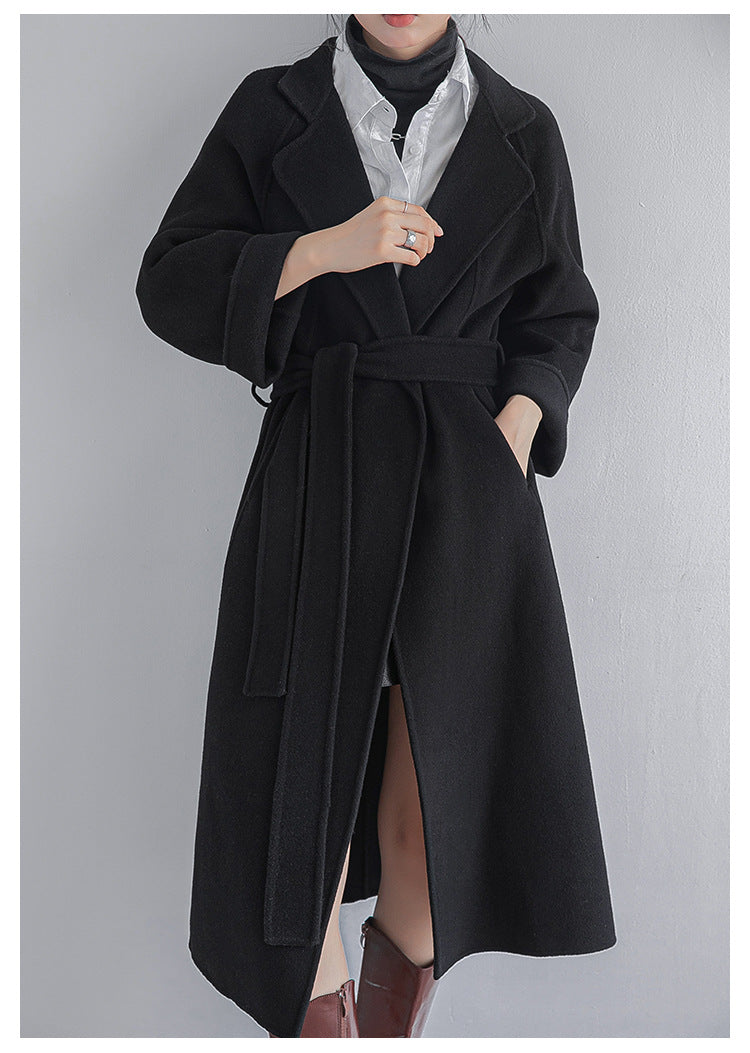 "Anniversary Edition" Double-Sided Cashmere Coat for Women, Long Style, 2025 Autumn/Winter New High-End Loose Woolen Overcoat