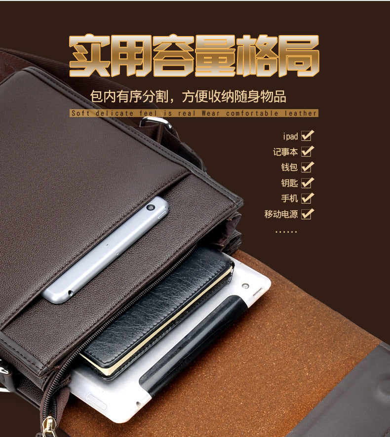 Shoulder Bag Men's Bag 2025 Large Capacity Flip-Top Briefcase Men's Business Crossbody Bag Casual Backpack