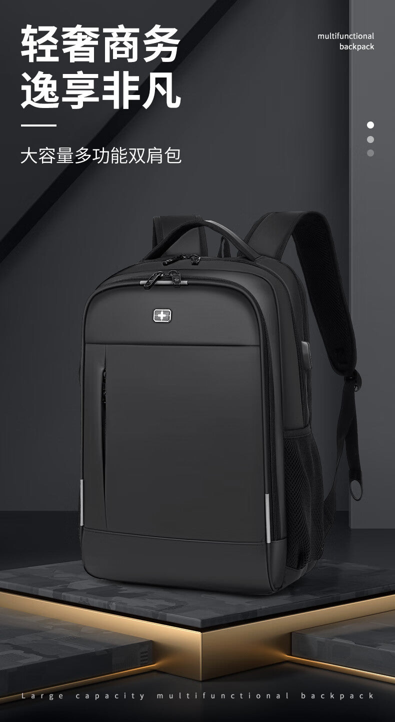 Swiss Sergeant Knife Backpack Men's Business Travel Backpack Large Capacity Travel Laptop Bag 17.3 Inch
