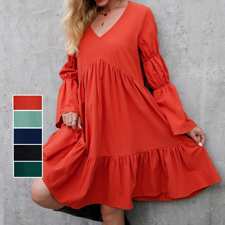 Swintager 2026 Spring New Maternity Chiffon Dress Small Floral Dress Amazon Long-Sleeved Dress