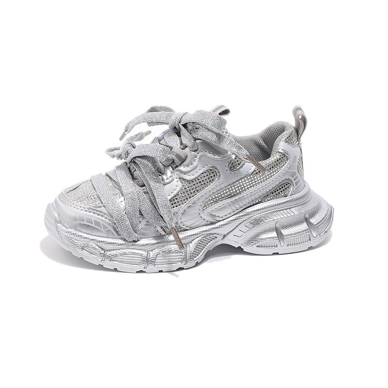 Children's Sports Shoes 2025 Spring and Autumn New Boys' Casual Dad Shoes Girls' Soft Sole Lightweight Running Shoes