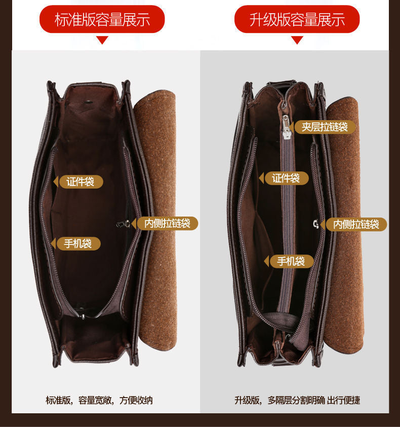 Shoulder Bag Men's Bag 2025 Large Capacity Flip-Top Briefcase Men's Business Crossbody Bag Casual Backpack