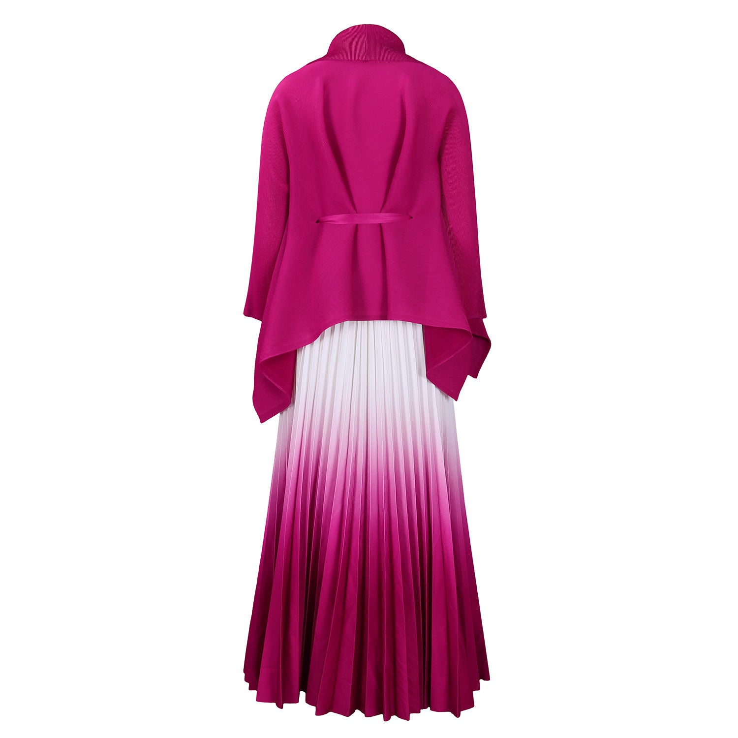 C8610 African Plus Size Women's Spring New Fashion Strap Batwing Top Gradient Color-changing Skirt Two-piece Set