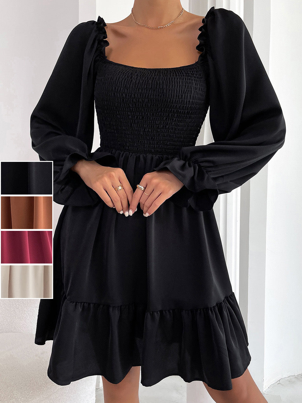 Swintager 2026 Spring New Maternity Chiffon Dress Small Floral Dress Amazon Long-Sleeved Dress