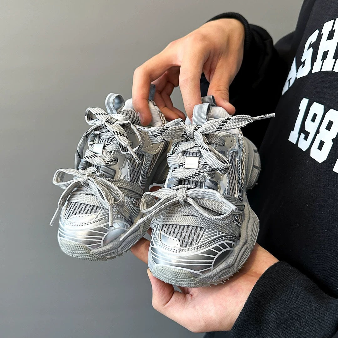 Children's Sports Shoes 2025 Spring and Autumn New Boys' Casual Dad Shoes Girls' Soft Sole Lightweight Running Shoes