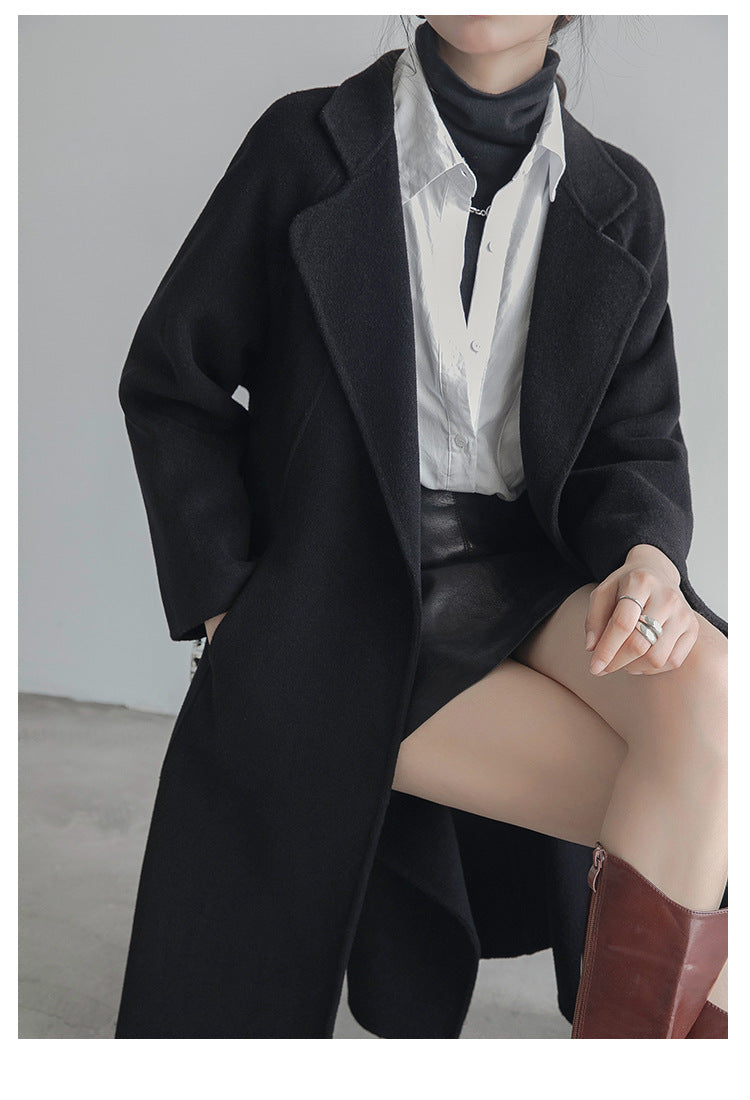 "Anniversary Edition" Double-Sided Cashmere Coat for Women, Long Style, 2025 Autumn/Winter New High-End Loose Woolen Overcoat