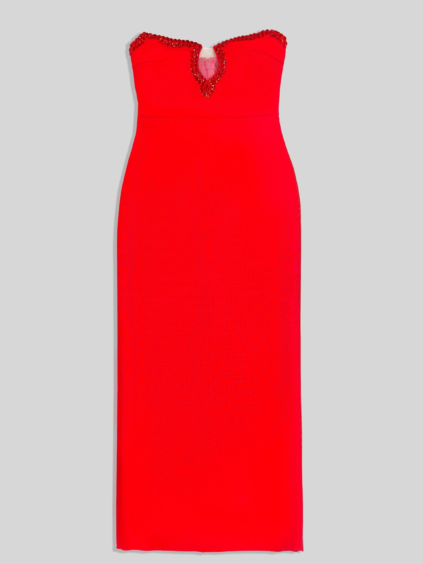Amazon Women's 2025 Spring and Summer European and American Cross-border Red Diamond Bandage Evening Dress Women's Banquet Elegant Light Luxury