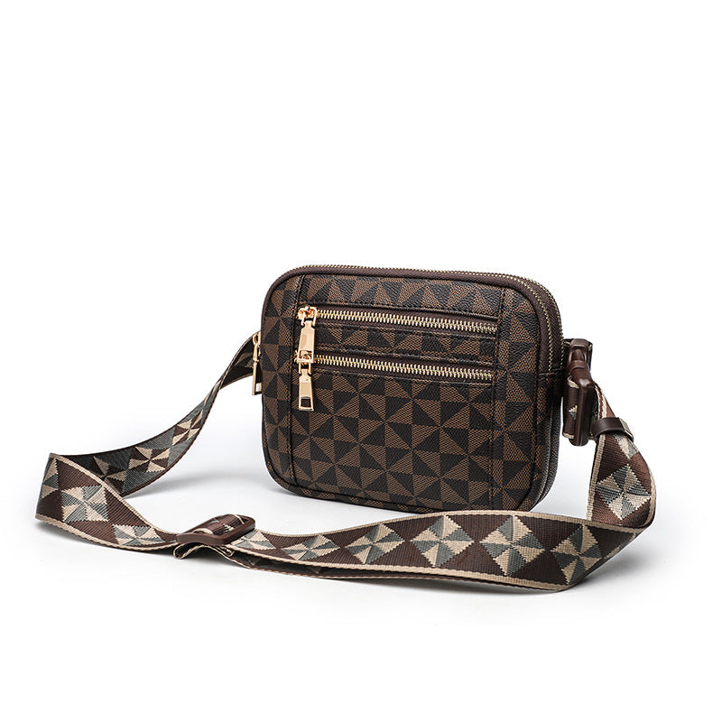 Waist Bag for Men and Women, New Trendy Fashion Versatile Crossbody Chest Bag with Double Zipper Casual Bag, Guangzhou Cross-Border Wholesale
