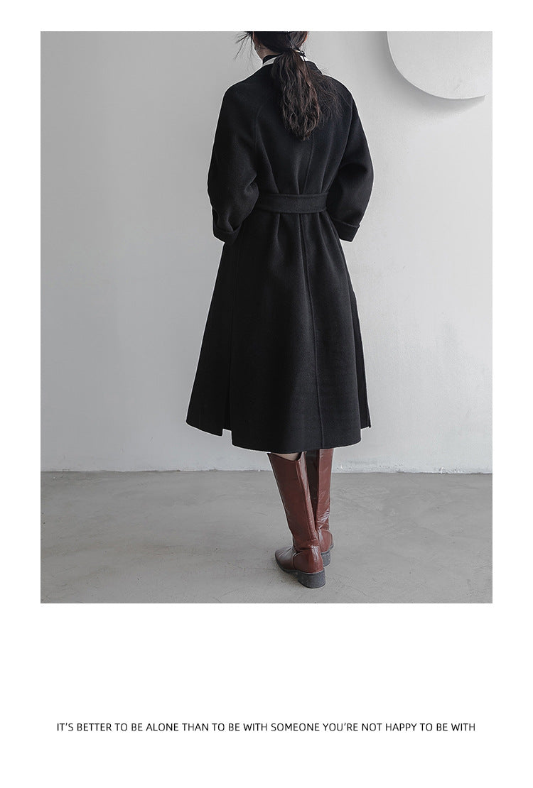 "Anniversary Edition" Double-Sided Cashmere Coat for Women, Long Style, 2025 Autumn/Winter New High-End Loose Woolen Overcoat