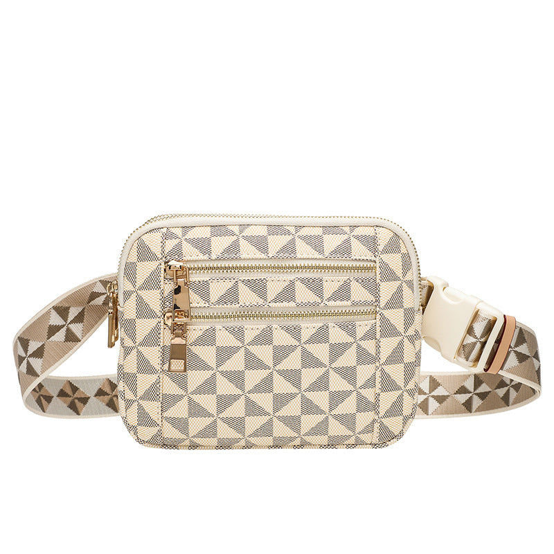 Waist Bag for Men and Women, New Trendy Fashion Versatile Crossbody Chest Bag with Double Zipper Casual Bag, Guangzhou Cross-Border Wholesale
