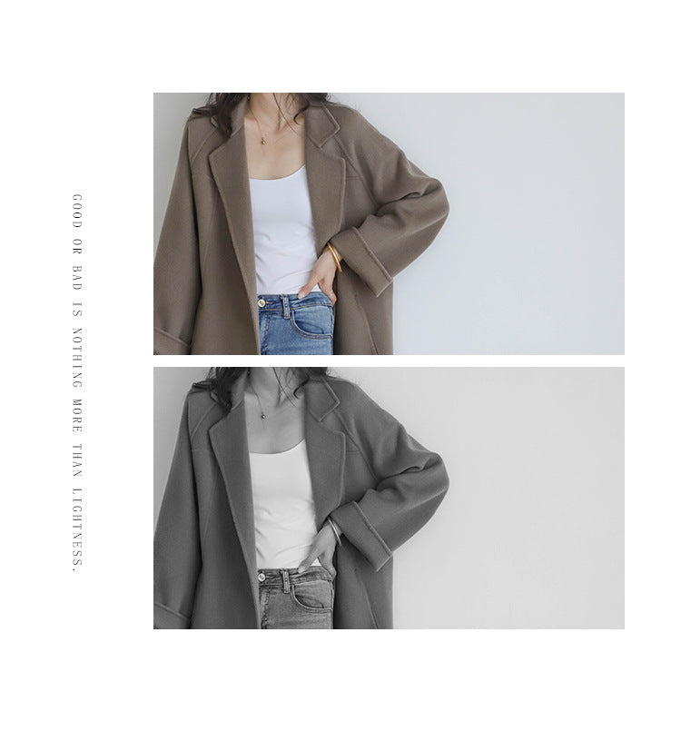 "Anniversary Edition" Double-Sided Cashmere Coat for Women, Long Style, 2025 Autumn/Winter New High-End Loose Woolen Overcoat