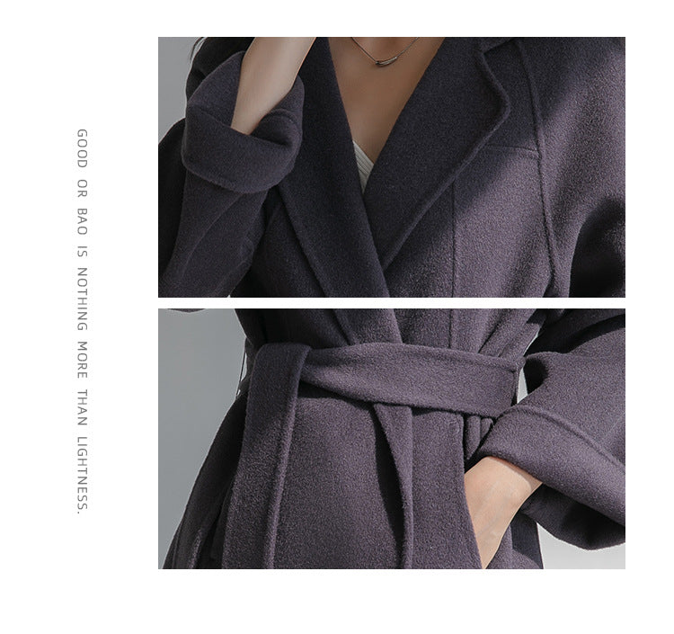 "Anniversary Edition" Double-Sided Cashmere Coat for Women, Long Style, 2025 Autumn/Winter New High-End Loose Woolen Overcoat
