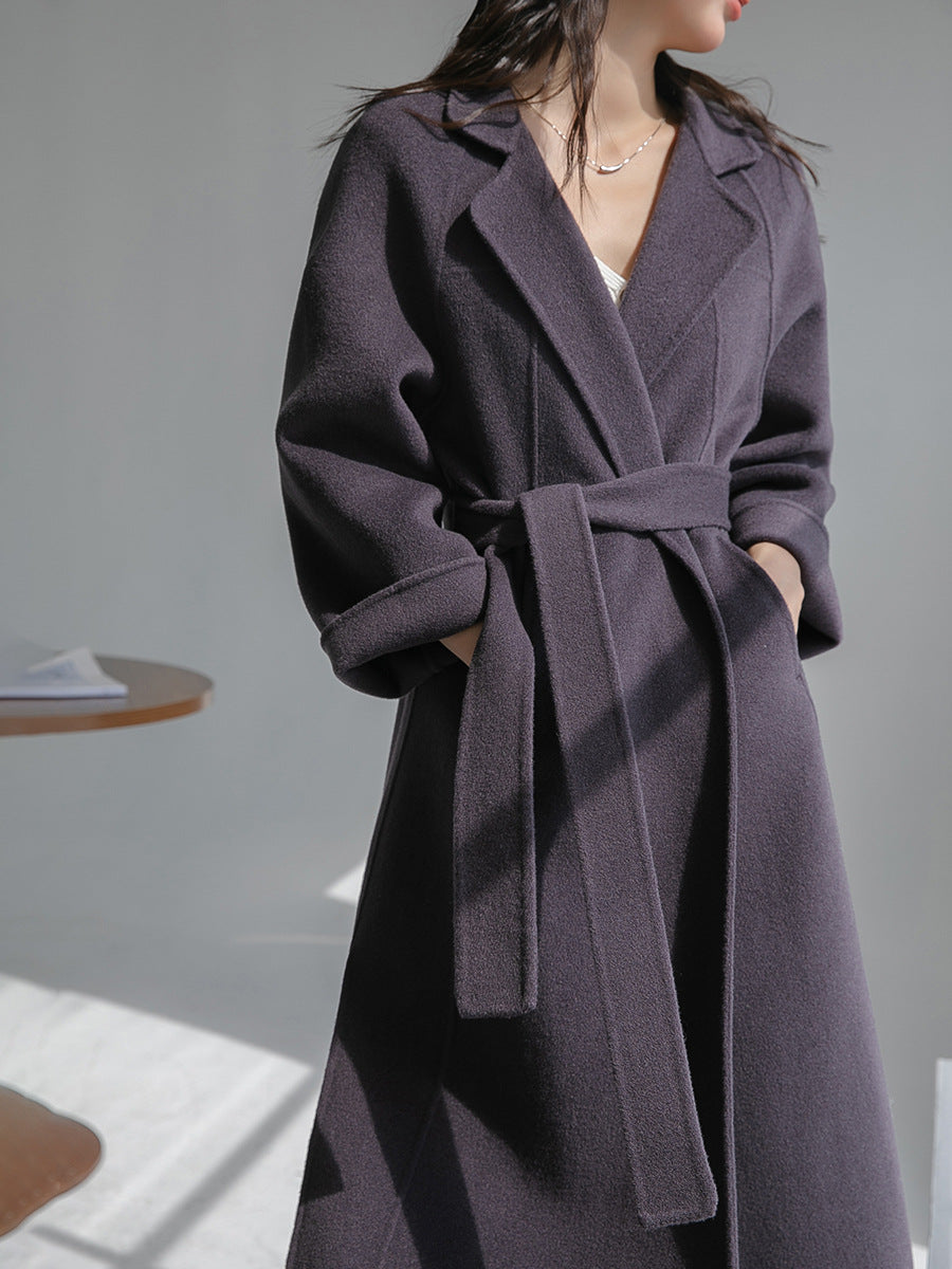 "Anniversary Edition" Double-Sided Cashmere Coat for Women, Long Style, 2025 Autumn/Winter New High-End Loose Woolen Overcoat