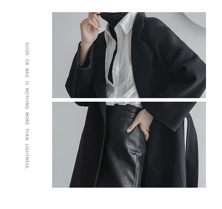 "Anniversary Edition" Double-Sided Cashmere Coat for Women, Long Style, 2025 Autumn/Winter New High-End Loose Woolen Overcoat