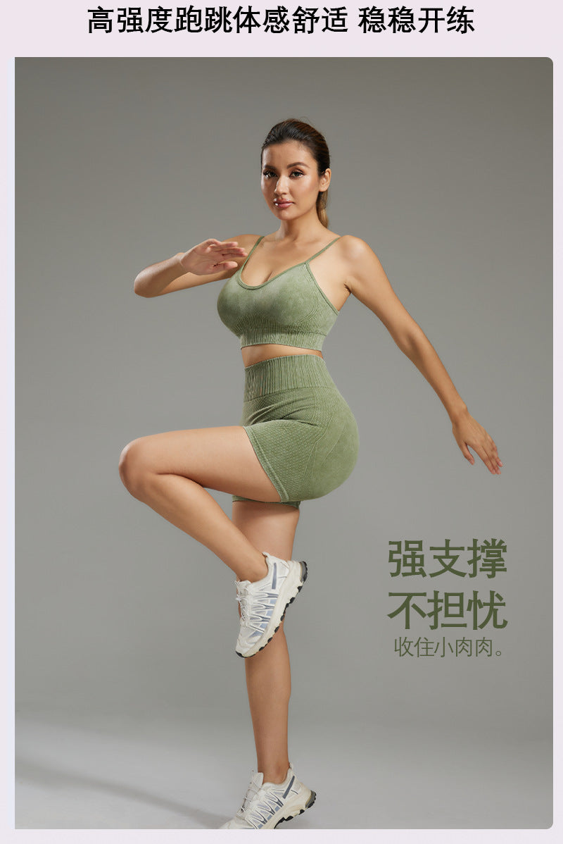Breathable Sports Bra Yoga Running Underwear Women's Shockproof Fitness Bra Naked with Chest Pad Breathable Vest Suit