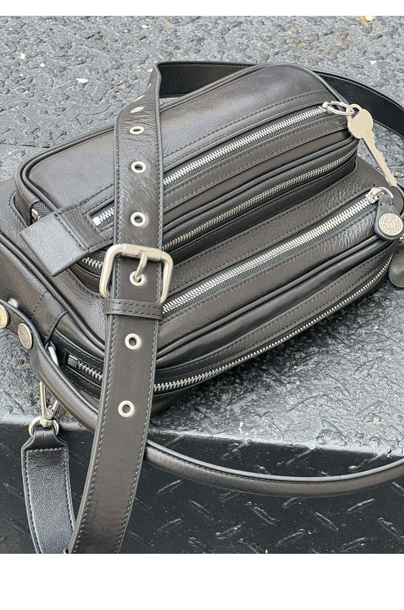 2025 New Leather Multi-compartment Zipper Handbag Key Pendant Underarm Bearer Bag Fashionable Shoulder Crossbody Bag
