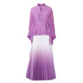 C8610 African plus size Women's Spring New Fashion Strap Bat Sleeve Top Gradient Color-changing Skirt Two-piece Set