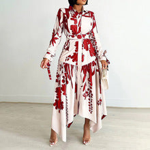 C8610 African Plus Size Women's Spring New Fashion Strap Batwing Top Gradient Color-changing Skirt Two-piece Set
