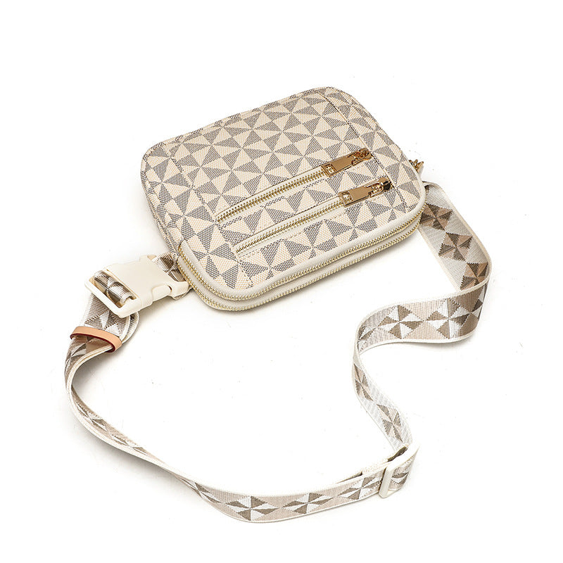 Waist Bag for Men and Women, New Trendy Fashion Versatile Crossbody Chest Bag with Double Zipper Casual Bag, Guangzhou Cross-Border Wholesale
