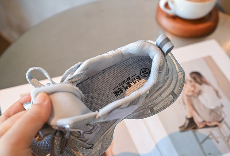 Children's Sports Shoes 2025 Spring and Autumn New Boys' Casual Dad Shoes Girls' Soft Sole Lightweight Running Shoes