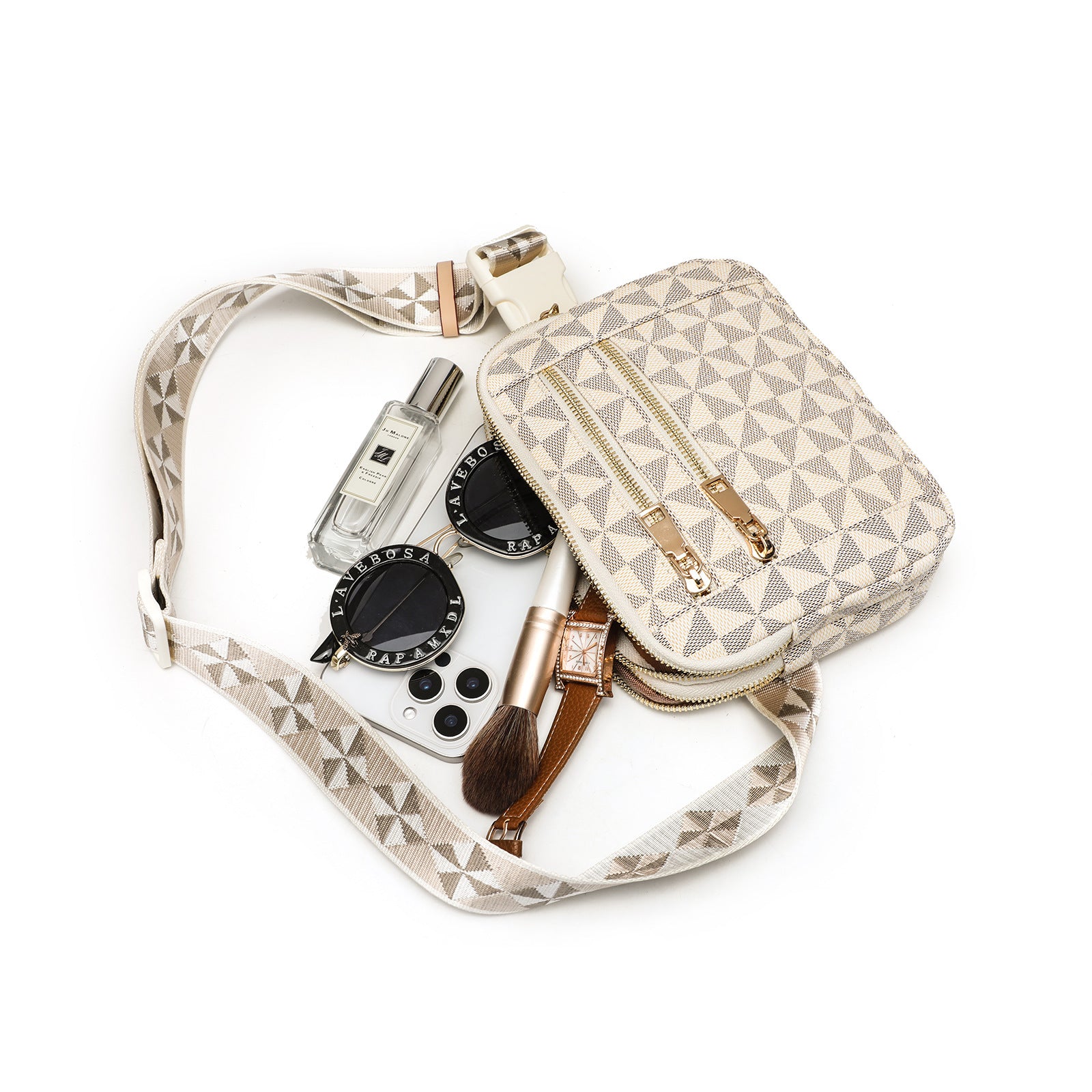 Waist Bag for Men and Women, New Trendy Fashion Versatile Crossbody Chest Bag with Double Zipper Casual Bag, Guangzhou Cross-Border Wholesale