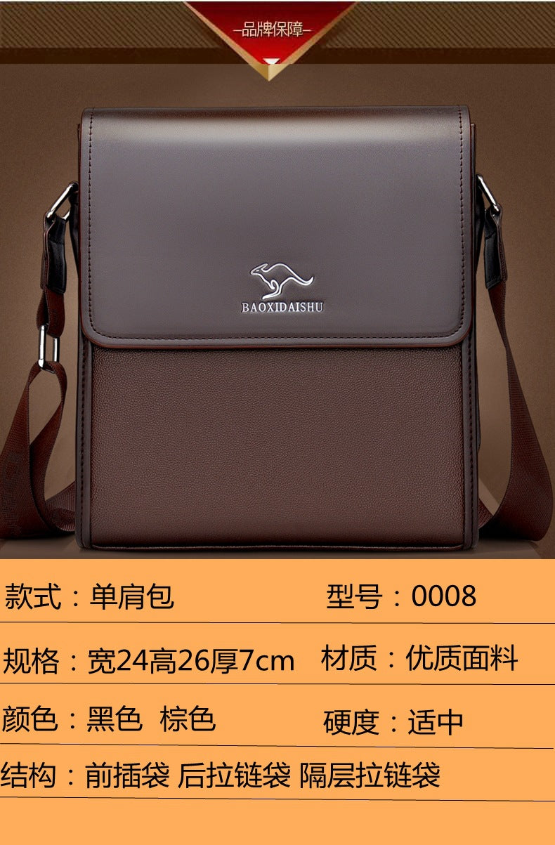 Shoulder Bag Men's Bag 2025 Large Capacity Flip-Top Briefcase Men's Business Crossbody Bag Casual Backpack
