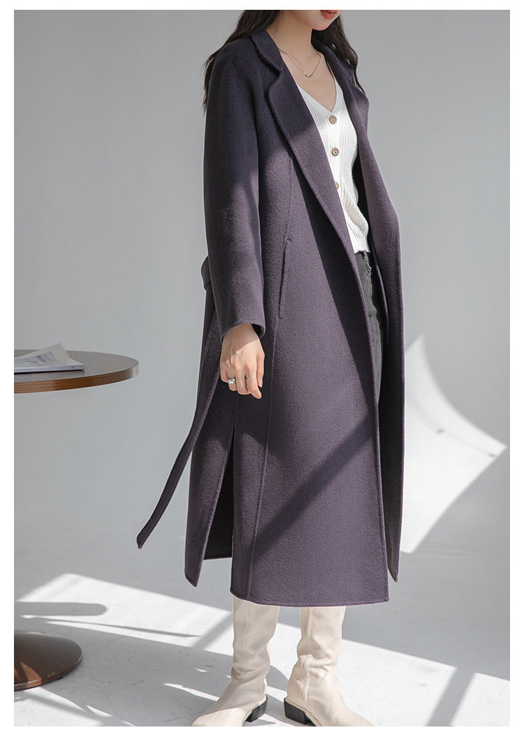 "Anniversary Edition" Double-Sided Cashmere Coat for Women, Long Style, 2025 Autumn/Winter New High-End Loose Woolen Overcoat